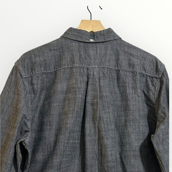 Levi’s Men’s Button Down Shirt XL Black Gray Chambray Long Sleeve Slim Fit Cotto - Picture 16 of 16